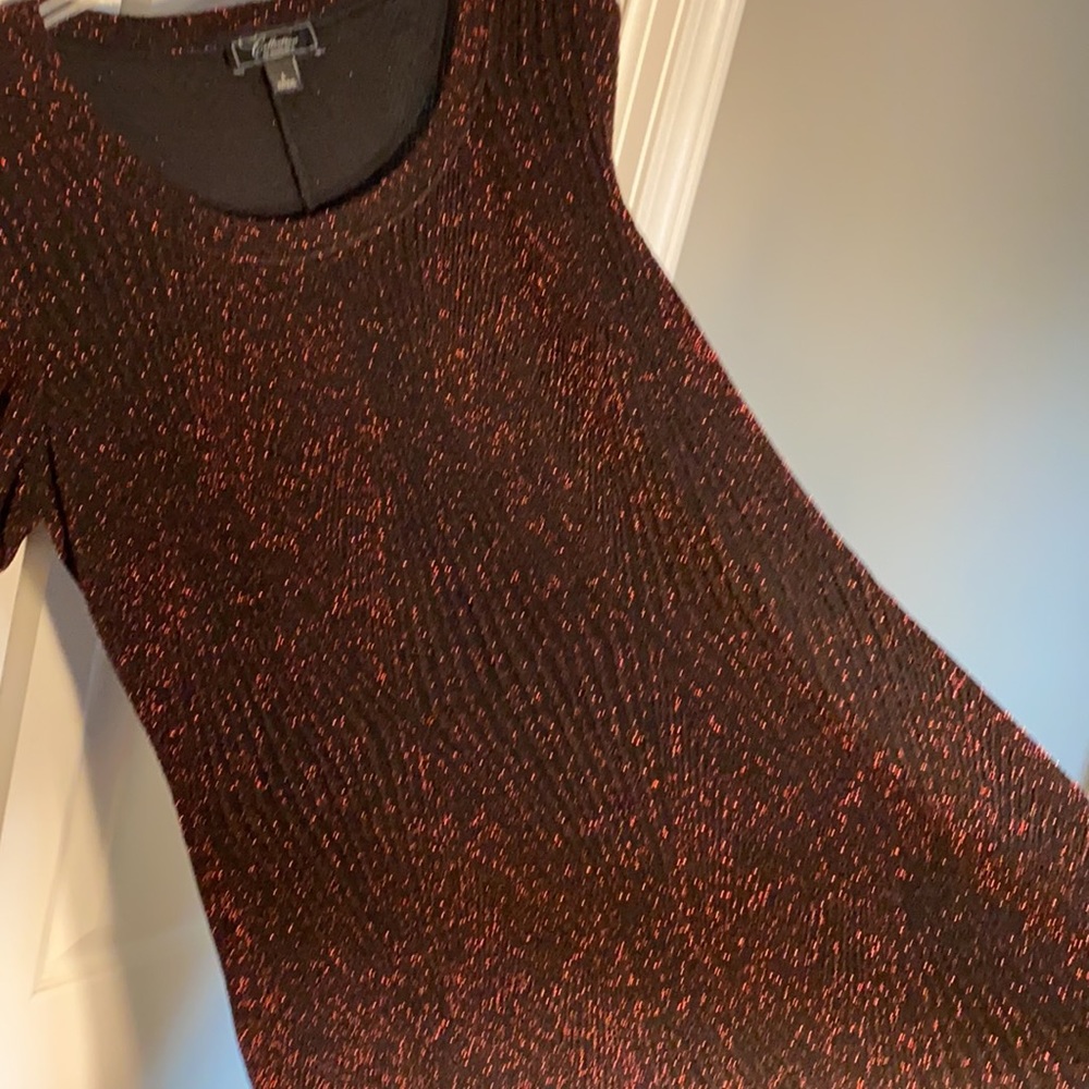 5/$25 Beautiful black sheath dress with red sparkle